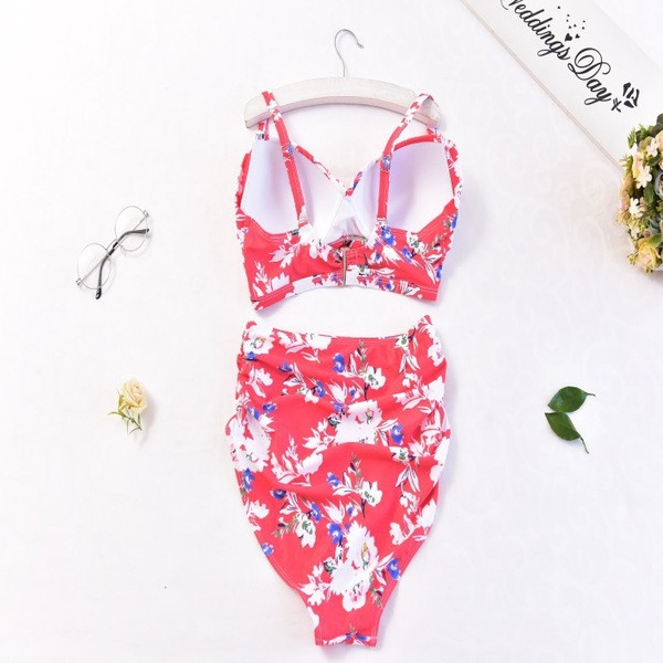 Női fürdőruha két részből virágos motívummal - 3XL-es méretig