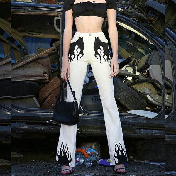 Modern női nadrág magas derékkal, fehér színben