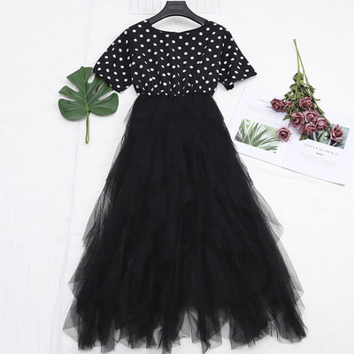 Alkalmi női ruha tüllből, fehér és fekete színben