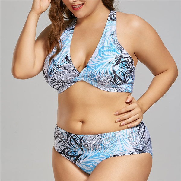 Színes fürdőruha ruha két részből 4XL-ig