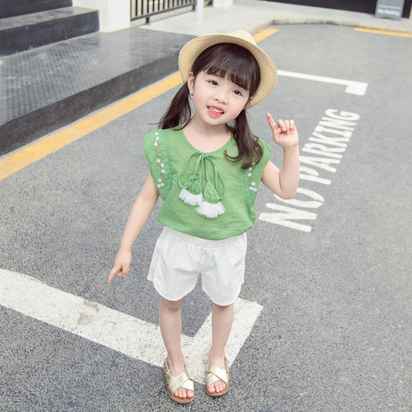 Gyerekkészlet lányoknak, kétrészes blúz és nadrág