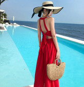 Modern hosszú női ruha csupasz háttal, két színben