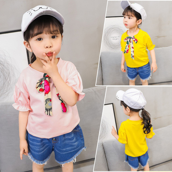 Új modell gyerekszett lányoknak rózsaszín és sárga színben