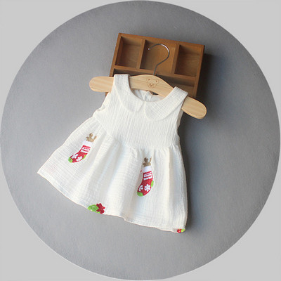 Модерна бебешка рокля за момичета в бял цвят