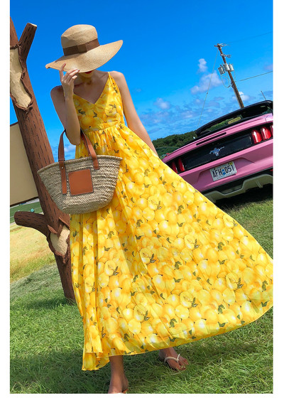 Modern női hosszú ruha vékony pántokkal több színben