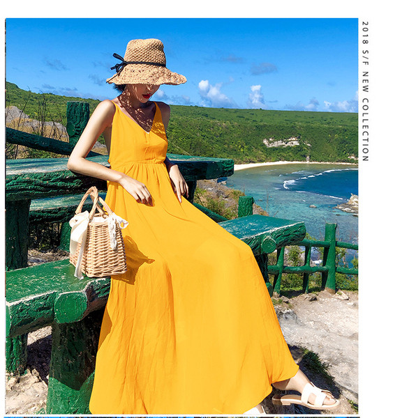 Modern női hosszú ruha vékony pántokkal több színben