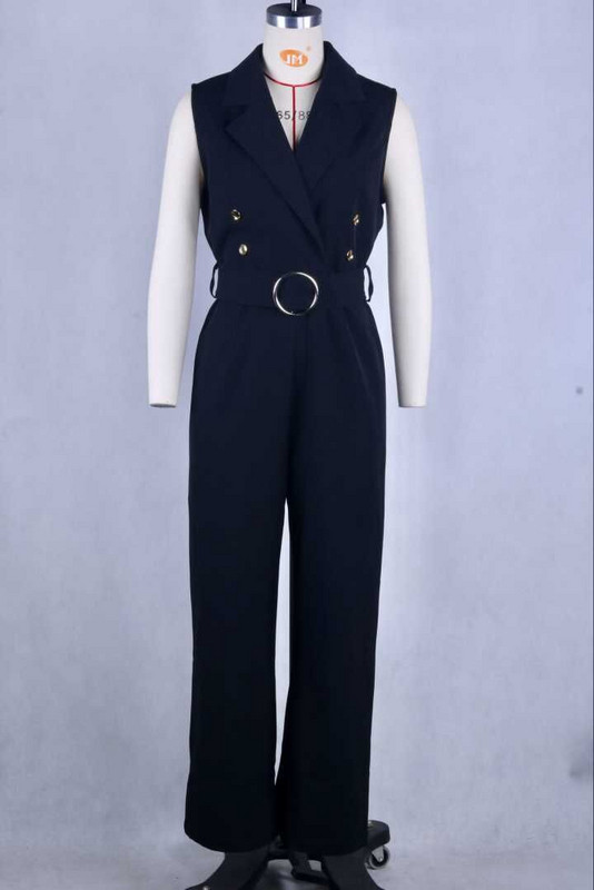 Stílusos női jumpsuit V-nyakkal és övvel, három színben