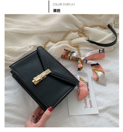 Öko bőrből készült modern női táska négy színben, fém rögzítéssel