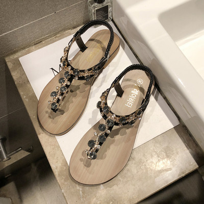 Καθημερινά γυναικεία σανδάλια με δίχρωμες πέτρες