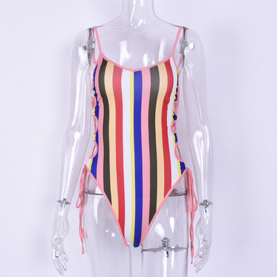 Γυναικείο ολόσωμο  μαγιό με έγχρωμες λωρίδες