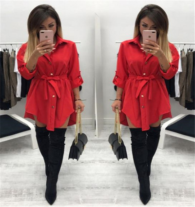 Stílusos női ruha széles modell övvel több színben