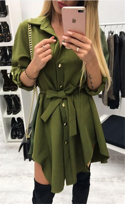 Stílusos női ruha széles modell övvel több színben