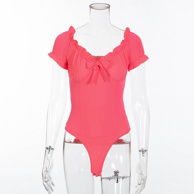 Lezser női body rövid ujjal és szalaggal több színben