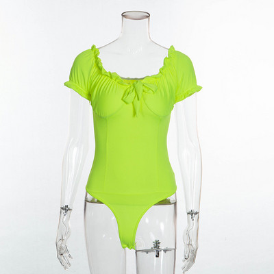 Lezser női body rövid ujjal és szalaggal több színben