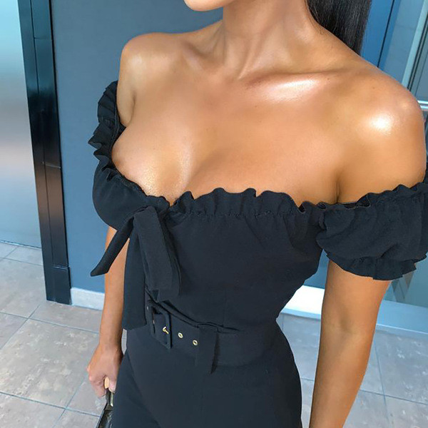 Lezser női body rövid ujjal és szalaggal több színben