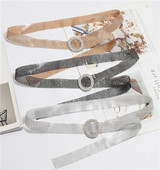 Modern női öv kerek csattal, kövekkel több színben