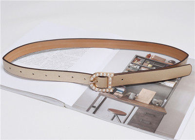 Női alkalmi bőr öv gyöngyökkel több színben