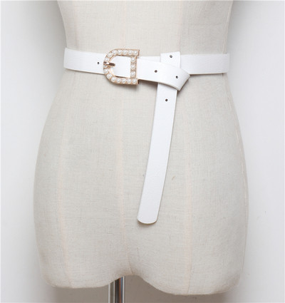 Női alkalmi bőr öv gyöngyökkel több színben