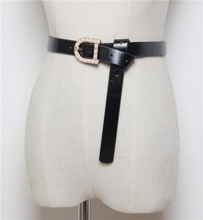 Női alkalmi bőr öv gyöngyökkel több színben