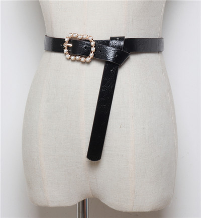 Stílusos női bőr öv gyöngyökkel több színben