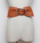 Széles női bőr öv fém csattal több színben