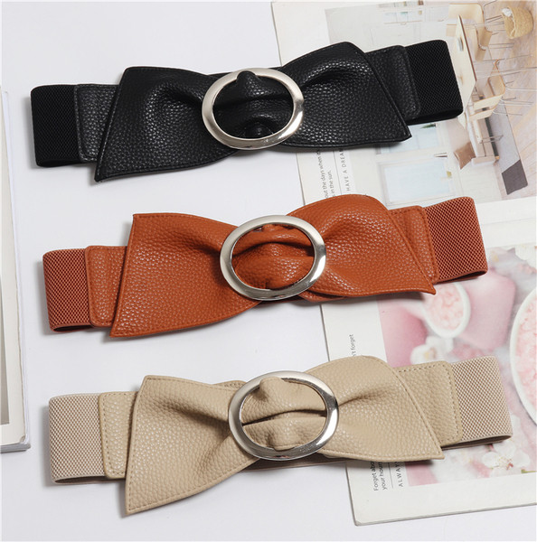 Széles női bőr öv fém csattal több színben