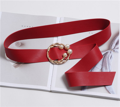 Nappali női öko-bőr öv gyöngyökkel, különböző színekben