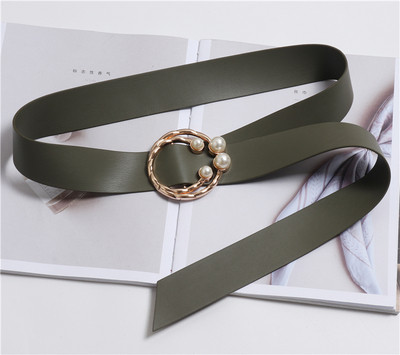 Nappali női öko-bőr öv gyöngyökkel, különböző színekben