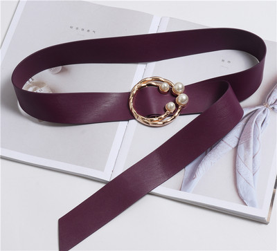 Nappali női öko-bőr öv gyöngyökkel, különböző színekben