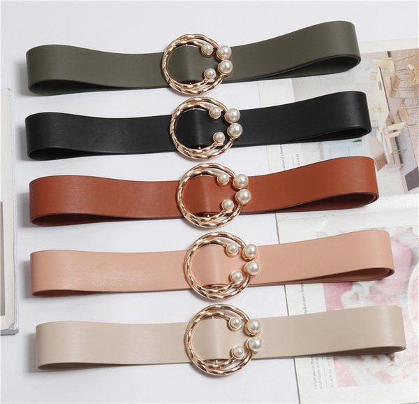 Nappali női öko-bőr öv gyöngyökkel, különböző színekben