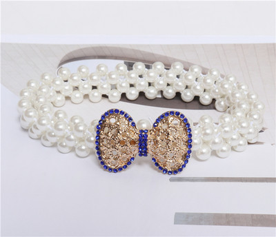 Κομψή ζώνη από πέρλες με κορδέλα σε διάφορα χρώματα