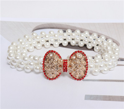 Κομψή ζώνη από πέρλες με κορδέλα σε διάφορα χρώματα