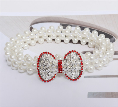 Κομψή ζώνη από πέρλες με κορδέλα σε διάφορα χρώματα