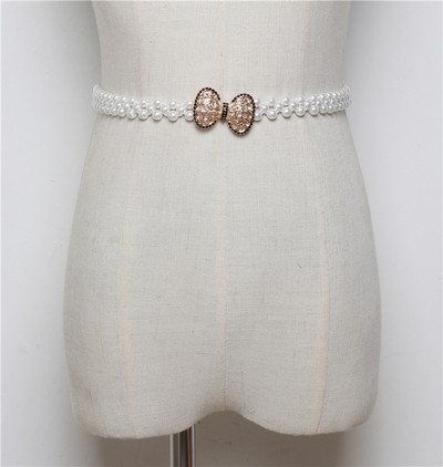 Κομψή ζώνη από πέρλες με κορδέλα σε διάφορα χρώματα