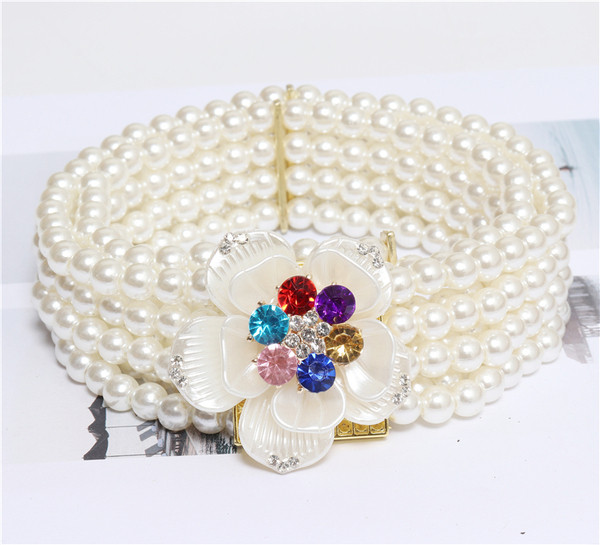 Νέο μοντέλο γυναικεία ζώνης  με μαργαριτάρια και διαφορετικές πόρπες