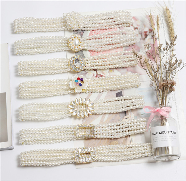 Νέο μοντέλο γυναικεία ζώνης  με μαργαριτάρια και διαφορετικές πόρπες