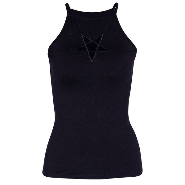 Modern női felső, fekete színben kivágott részekkel