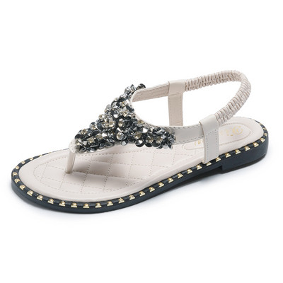 Alkalmi női szandál díszítő kövekkel, két színben