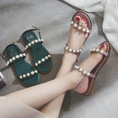 Modern női szandál három színben, díszgyöngyökkel