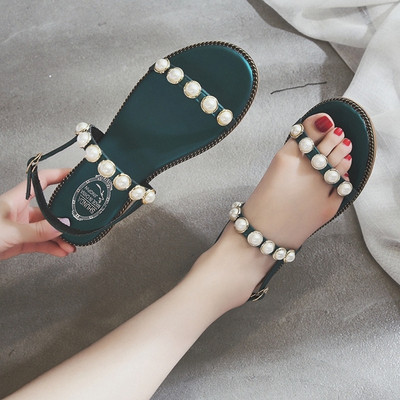 Modern női szandál három színben, díszgyöngyökkel