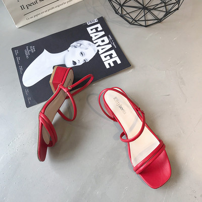 Női topikus szandál három színben, sarokkal