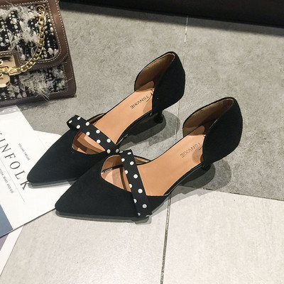 Καθημερινά γυναικεία παπούτσια  με ψηλό τακούνι από οικολογικό σουέτ σε μαύρο και μπλε χρώμα