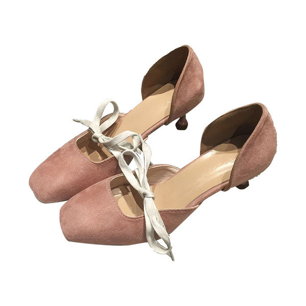 Öko velúrból készült női alkalmi cipő, két színben sarokkal