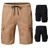 Ανδρικά σορτ με τσέπες σε μαύρο και καφέ χρώμα