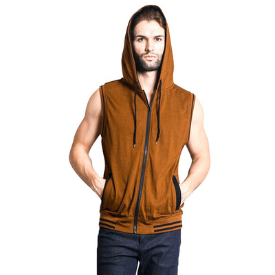Alkalmi férfi mellény kapucnival és zsebbel több színben