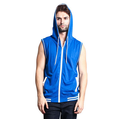 Alkalmi férfi mellény kapucnival és zsebbel több színben