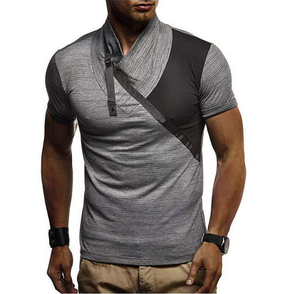 Modern férfi póló rövid ujjal és gallérral több színben