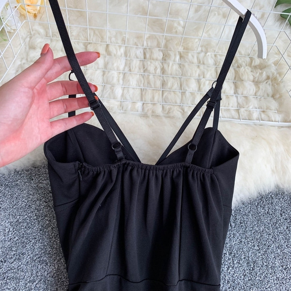 Rochie moderna de dama lunga de culoare neagra