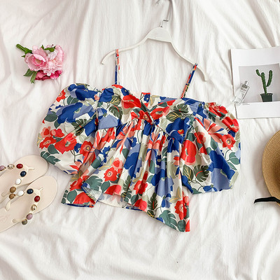 Γυναικεία μπλούζα με floral δικαίωμα σε δύο χρώματα