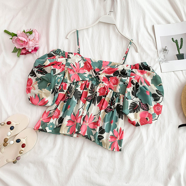 Γυναικεία μπλούζα με floral δικαίωμα σε δύο χρώματα